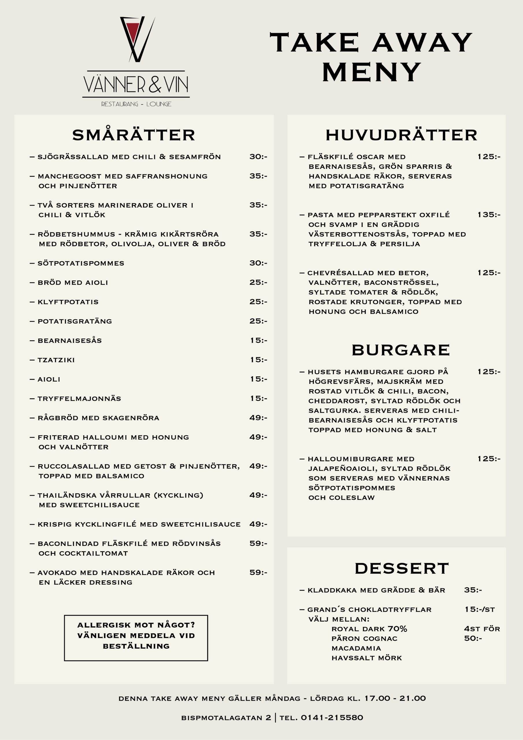 Take away vv ny